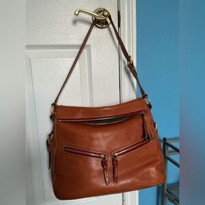 Vintage Dooney & Bourke Florentine Leather East/West Zip Sac Handbag